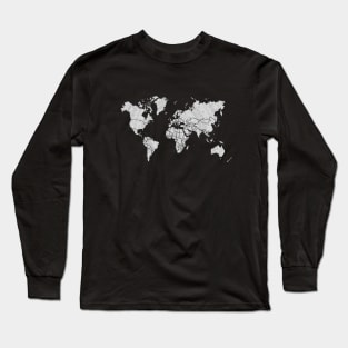 Mandala World Map, Travel Map of the World Long Sleeve T-Shirt